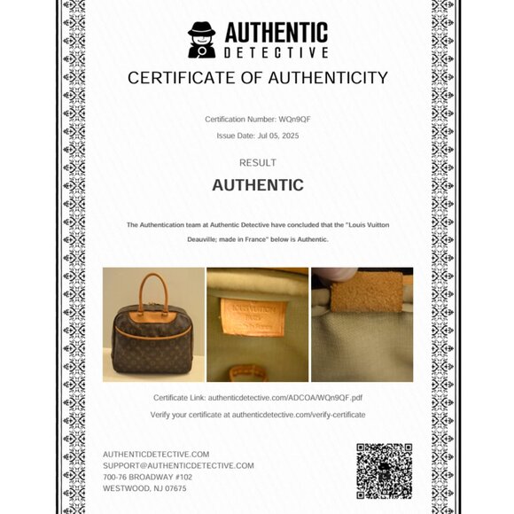 Authentic LOUIS VUITTON Deauville Handbag w/Authenticity Certificate (GUC) SALE - Picture 11 of 11